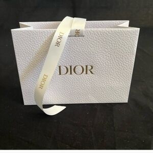 Dior Shopping Gift Bag Paper Reusable White 5.5" x 7.5" x 3" With Ribbon